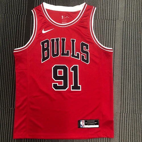 Chicago Bulls #91 Red Basketball Jersey