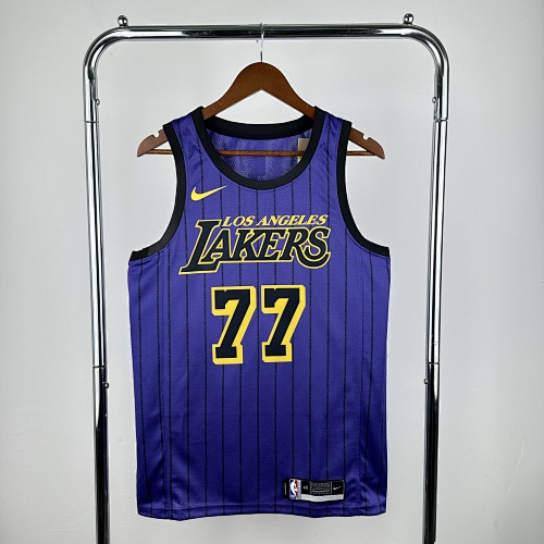 Los Angeles Lakers Luka Doncic #77 Purple 21 Season Basketball Jersey