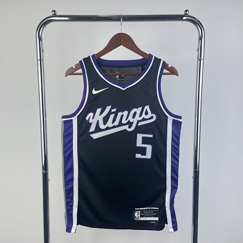 Sacramento Kings De'Aaron Fox #5 Away Black 24 Season Basketball Jersey