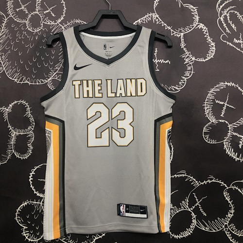 Cleveland Cavaliers LeBron James #23 Grey 18 Season Basketball Jersey
