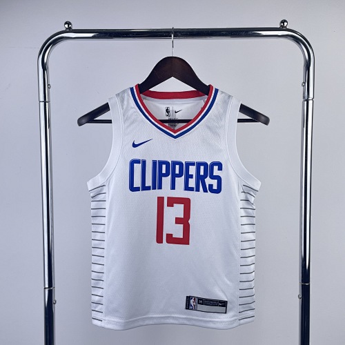 Los Angeles Clippers #13 White Kids Basketball Jersey