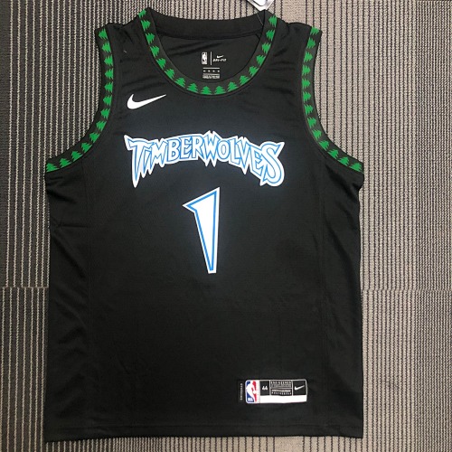 Minnesota Timberwolves Anthony Edwards #1 Retro Edition Black 18 Season Basketball Jersey