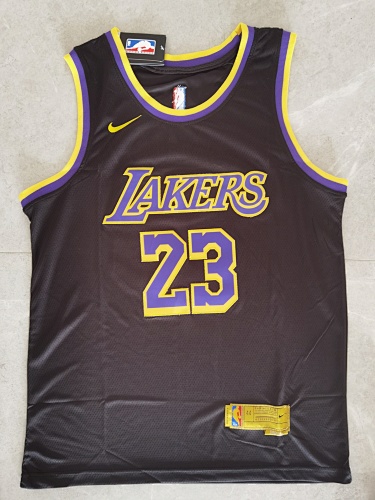 Los Angeles Lakers LeBron James Fan Edition Black Basketball Jersey