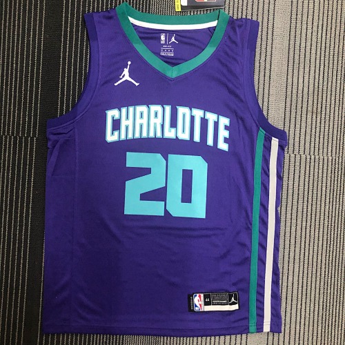 Charlotte Hornets #20 Purple Basketball Jersey