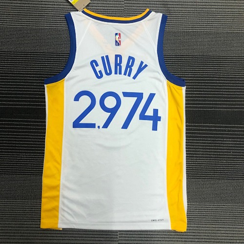 Golden State Warriors Stephen Curry White Basketball Jersey
