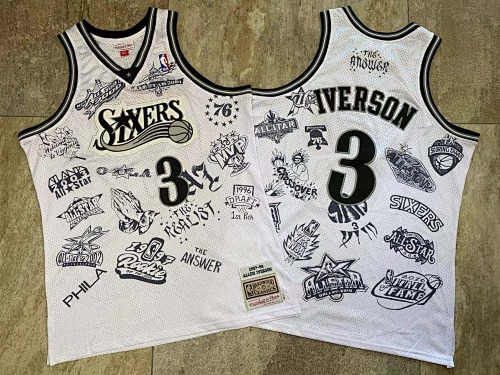 Philadelphia 76ers Retro Edition Fan Edition White Basketball Jersey