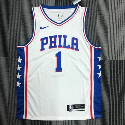 Philadelphia 76ers James Harden #1 White Basketball Jersey