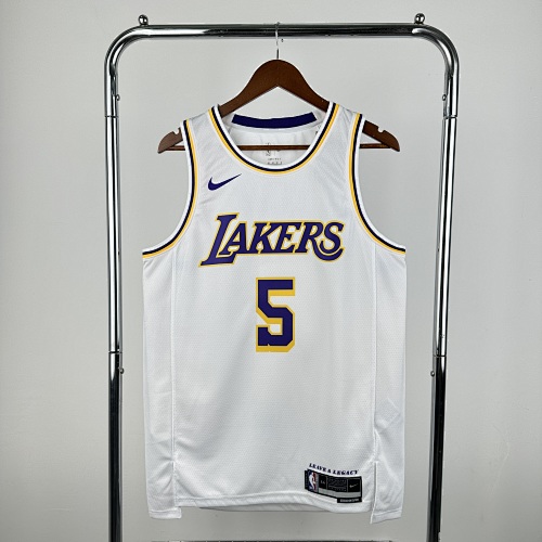 Los Angeles Lakers #5 White 23 Season Basketball Jersey