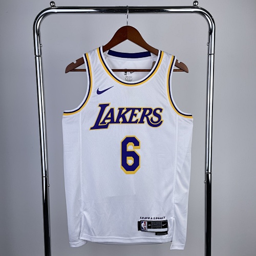 Los Angeles Lakers LeBron James #6 White 23 Season Basketball Jersey