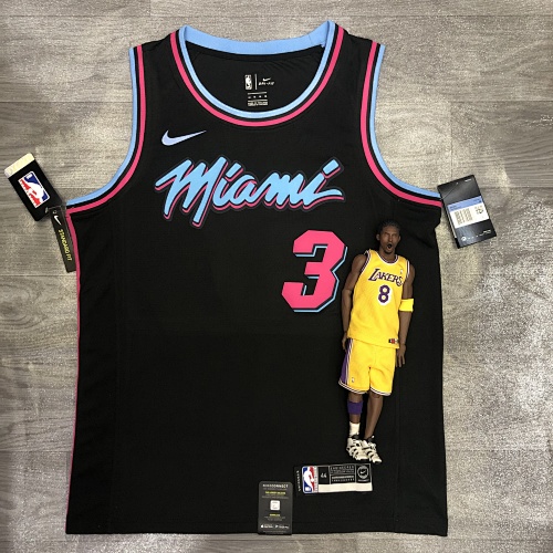 Miami Heat #3 Black Basketball Jersey