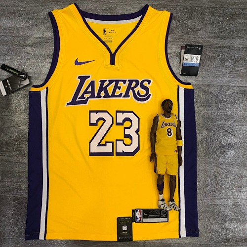 Los Angeles Lakers LeBron James #23 Yellow Basketball Jersey