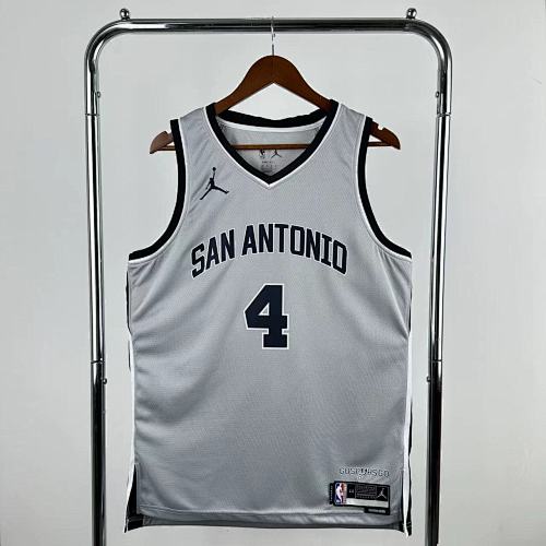 San Antonio Spurs De'Aaron Fox #4 Limited Edition Grey 26 Season Basketball Jersey