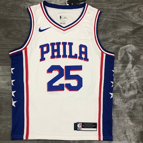 Philadelphia 76ers #25 White Basketball Jersey