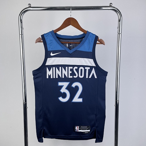 Minnesota Timberwolves Karl-Anthony Towns #32 Away Blue 23 Season Basketball Jersey