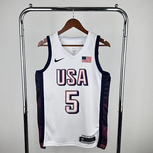 Anthony Edwards #5 White Basketball Jersey