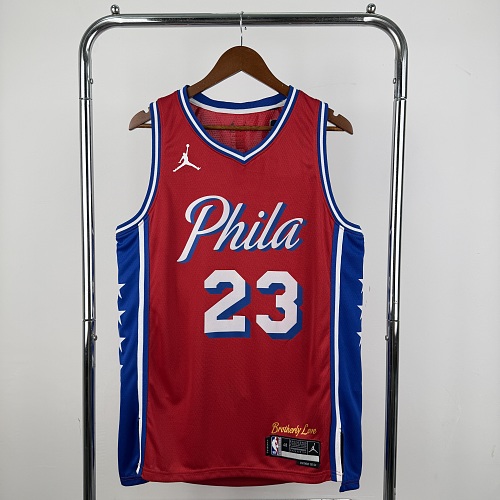 Philadelphia 76ers LeBron James #23 Jumpman Red 23 Season Basketball Jersey