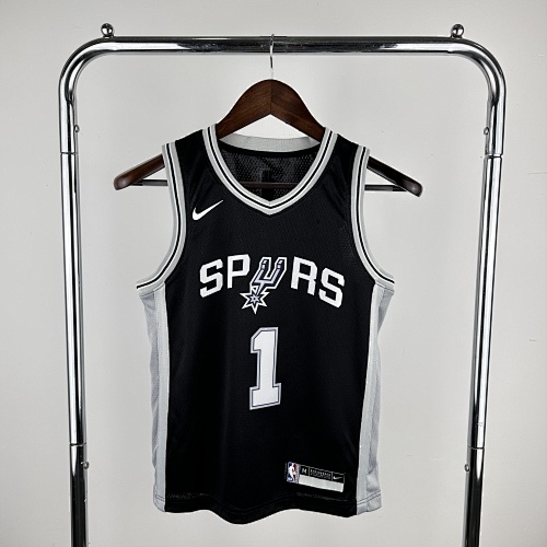 San Antonio Spurs #1 White Kids Basketball Jersey