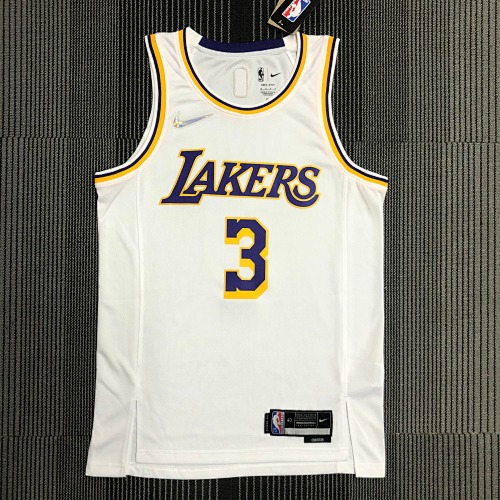 Los Angeles Lakers #3 White Basketball Jersey