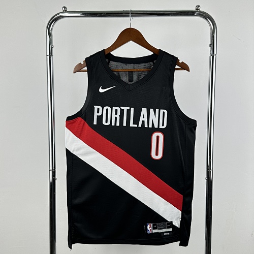 Portland Trail Blazers Damian Lillard #0 Away Black 26 Season Basketball Jersey