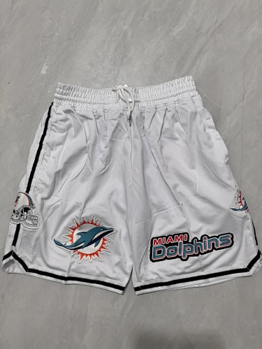 Miami Dolphins White Pocket Shorts